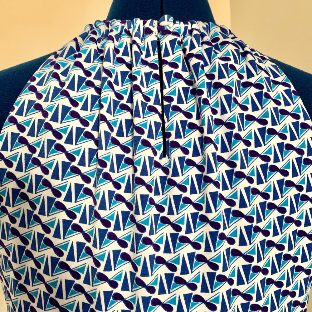 Maggy London Colorful Halter-Neck Geometric Dress 8 - Picture 7 of 9
